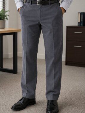 Kenneth Cole Reaction Men's 32x32 Gray Straight Fit Low Rise Dress Pants NWT
